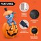 5 FT Halloween Inflatables Outdoor Decorations, Inflatable Halloween Decor Outdoor Blow Up Pumpkin for Yard, Animated Blow Up Cat On Pumpkin with LEDs for Outside Decor